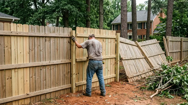 Storm Damage Fence Repair Greensboro